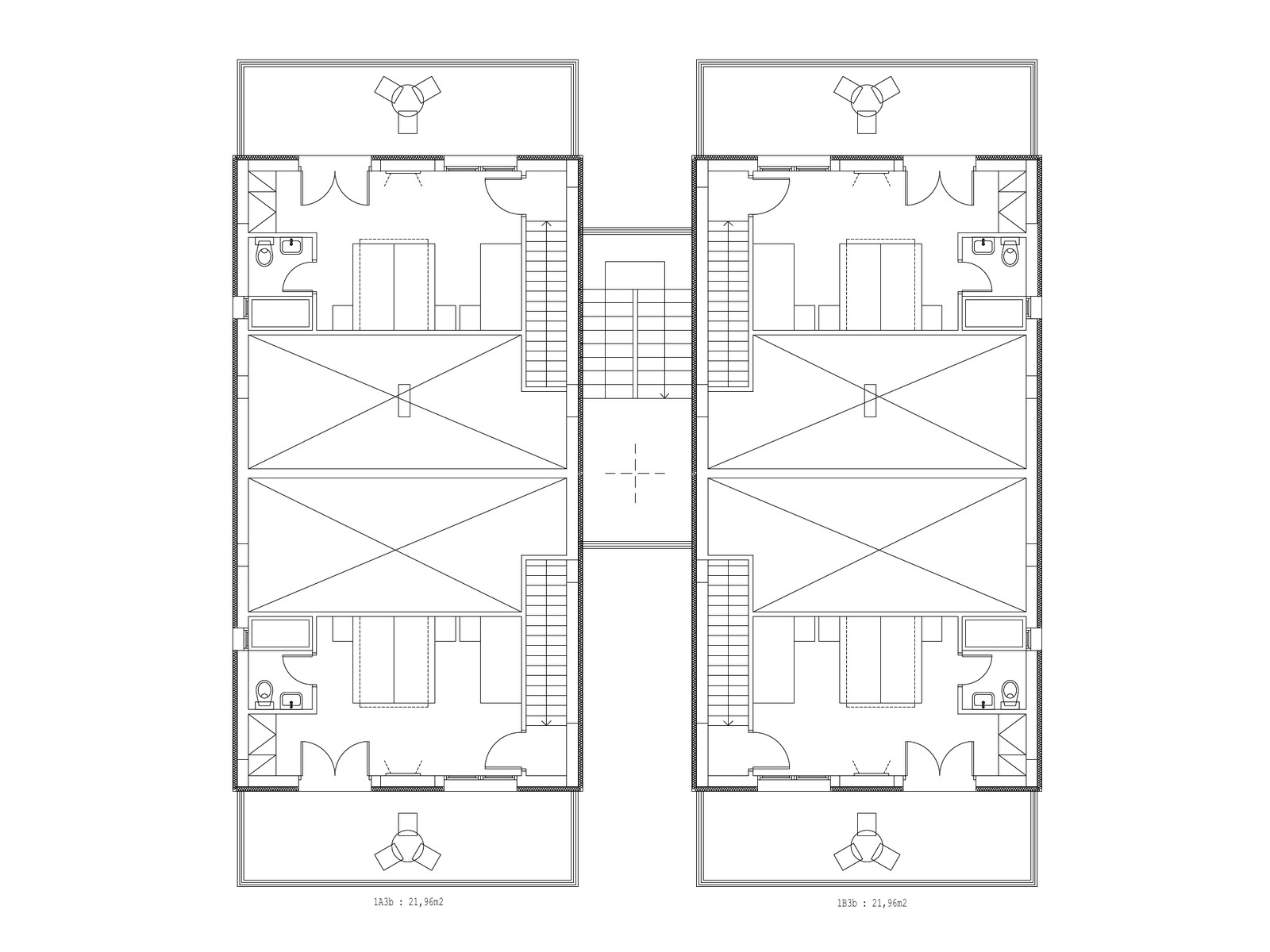 Floor plan – split maisonettes, loft level, M HOLIDAY Nestos